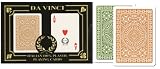 Da Vinci Club Casino, Italian 100% Plastic Playing Cards, 2-Deck Set Bridge size Regular Index, with Hard Shell Case & 2 Cut Cards