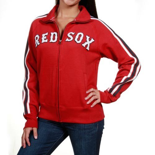 '47 Brand Boston Red Sox Ladies Red Spirit Track Full Zip Jacket (Large)