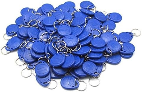 100pcs EM 4100/4102 125Khz RFID Proximity ID Keychains Token Tags Key Fobs (Blue)