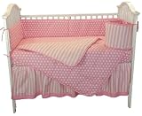 Tadpoles Dot and Stripe 4 Piece Crib Set, Pink