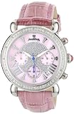 Just Bling Women's JB-6210L-E Victory Pink Pearl Stainless Steel Pink Leather Diamond Watch