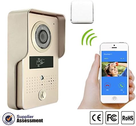 Motion Detecting Waterproof HD Night Vision Tamper Alarm iPhone Android Multi-user Support Real-time Push APP Video Intercom WiFi Doorbell- Gold