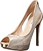 GUESS Women's Harrah 2 Gold Multi Fabric Pump 8.5 M
