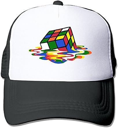 GLK300 Men's Colored Melting Rubik Caps Sun-hats Meshback Ajustable Black