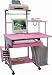 Pink Home Computer Desk with Pullout Keyboard Platform and CD Storage [HR-RS-8301B-PINK-GG]