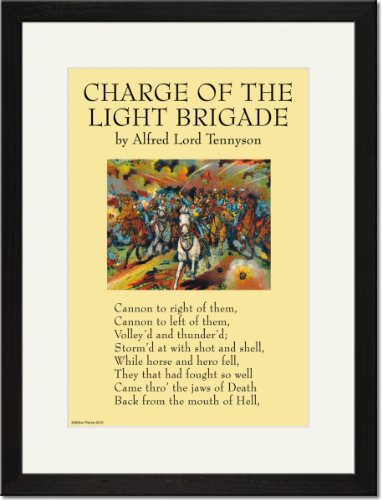 Black Framed/Matted Print 17x23, Charge of the Light Brigade