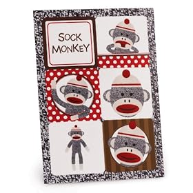  Sock Monkey Red - Sticker Sheets (4) Party Supplies