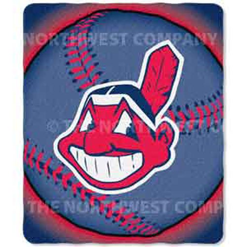 Cleveland Indians Light Weight Fleece MLB Blanket (Flashball Series) (50x60