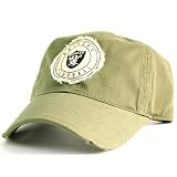 Urban Boundaries - Oakland Raiders Tattered Patch Slouch Fit Baseball Hat - Fatigue Green