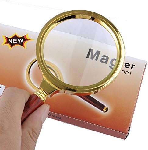 High Quality 5x80mm Metal Magnifying Glass with Wood gift magnifier