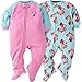 Gerber Girls' 2 Pack Blanket Sleepers, Monkey, 12 Months