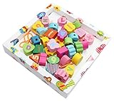 Happy Cherry ビーズ おもちゃ カラフル 木製 知育玩具 ガーデン型 ビーズ 贈り物