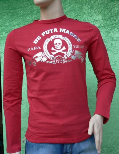 De Puta Madre De Puta 69 T-Shirt totenkopf rot Gr.M