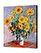 DecorArts -Monet Sunflowers, by Claude Monet. Giclee Print, Stretched Canvas Gallery Wrapped. 16x20