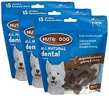 3-PACK 3M Nutri-Dog All Natural Dental Chews SMALL (45 ct)
