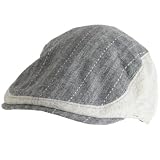 WOVEN WOOL PINSTRIPE IVY DRIVING GOLF CAP HAT * GRAY * Medium / Large