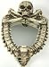 Ossuary Skull & Crossbones Wall Mirror W/ Candle Holder