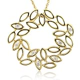 51UIvgXT0lL. SL160  Sterling Silver Leaf Design Diamond Pendant Necklace (HI, SI I, 0.25 carat)
