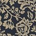 Flower Power Floral Outdoor Upholstery Fabric Black Tan