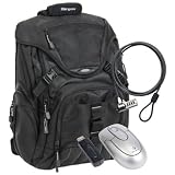Targus Journey Backpack Bundle For Up To 17 Notebook W/ Defcon Cl Lock & Wireless Optical Notebook Mouse