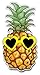 Pineapple Sticker With Heart Sunglasses for Laptop Computer Car Truck Window Decal