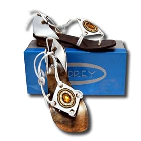 Audrey 366 Beaded sandal with heel and ankle strap White 8.5