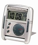 Seiko Travel Alarm Get Up and Glow Clock Silver-Tone Metallic Case