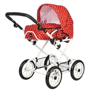 BRIO 90331 BRIO Doll Pram Combi Red with white dots