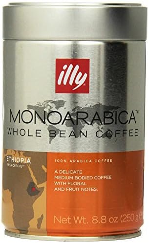 Illy MonoArabica Whole Bean Coffee Ethiopia Medium-bodied Coffee, 8.8oz Tin by Illy