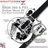 Big Kiss Black on White WraptorSkinz Skin fits XBOX 360 & PS3 Guitar Hero I ....