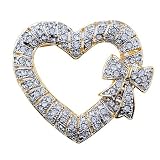 Pugster Golden Heart Bowknot Brooches And Pins