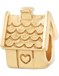 Reflection Beads Silver Gold Plated Heart House Home Bead