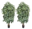 TWO 7' Pre-Potted Raphis Artificial Silk Trees
