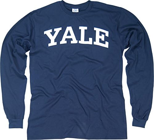Yale University NCAA Yale Bulldogs Navy Blue Arched Long Sleeve T-shirt XL
