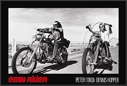 Easy Rider - Classic Black & White 24x36 Poster Framed