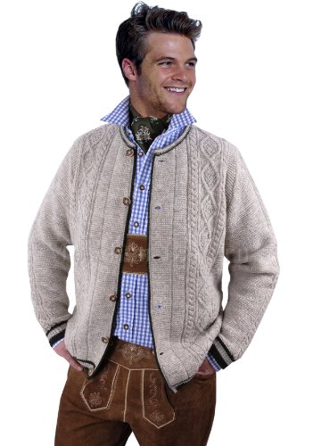 Trachtenstrickjacke - Trachtenjanker Beige/Grau 