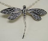 Sterling Silver Dragonfly Necklace with an 18 Sterling Chain