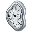 Melting Metal Wall Clock - Silvertone