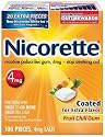 Nicorette Nicotine Polacrilex Gum, 4 mg, Fruit Chill, 100-Count Box
