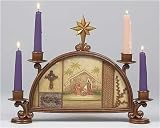 Pack of 2 Holy Family Nativity Christmas Advent Arch Candle Holders