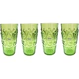 Set of 4 Le Cadeaux Break Resistant Drinkware Highball or Ice Tea Glasses