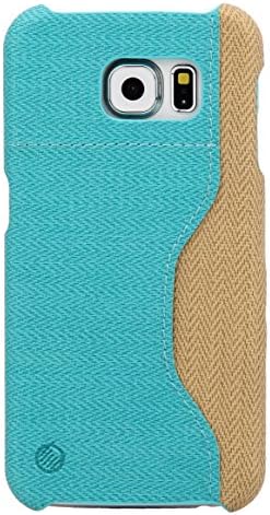 Samsung Galaxy S6 case, JustOla [J-Fab Series] Wallet Card Slot, Slim, Perfect fit, Scratch Protection with Vibrant Trendy Color for Samsung Galaxy S6 card case cover (2016) -Aqua Blue