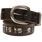 Leather Island Laced Skull embossed Belt