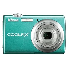 Nikon Coolpix S220 10MP Digital Camera with 3x  Optical Zoom and 2.5 inch LCD (Aqua Green)