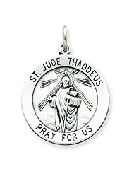 Sterling Silver Saint Jude Thaddeus Round Medal