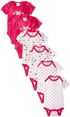 Always Baby Baby-Girls Butterfly 6 Piece Bodysuit Bundle, Butterfly, 0-3 Months