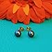 14k Yellow or White Gold or Sterling Silver AAA Dyed Black Freshwater Cultured Pearl Stud Earrings
