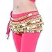 BellyLady Multi-Row Gold Coins Belly Dance Wrap & Hip Scarf, Belly Dancing Skirt