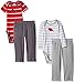 Gerber Baby Boys' 4-Piece Bodysuit and Pant Set, Dinosaur 12 Months