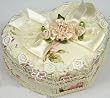 Hand Ribbon Embroider Heart Shape Jewelry Stocking Box